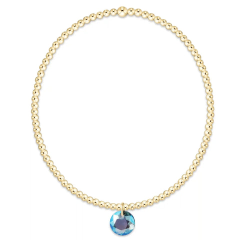 Classic Gold 2mm Bracelet - Reflection Small Charm - 03