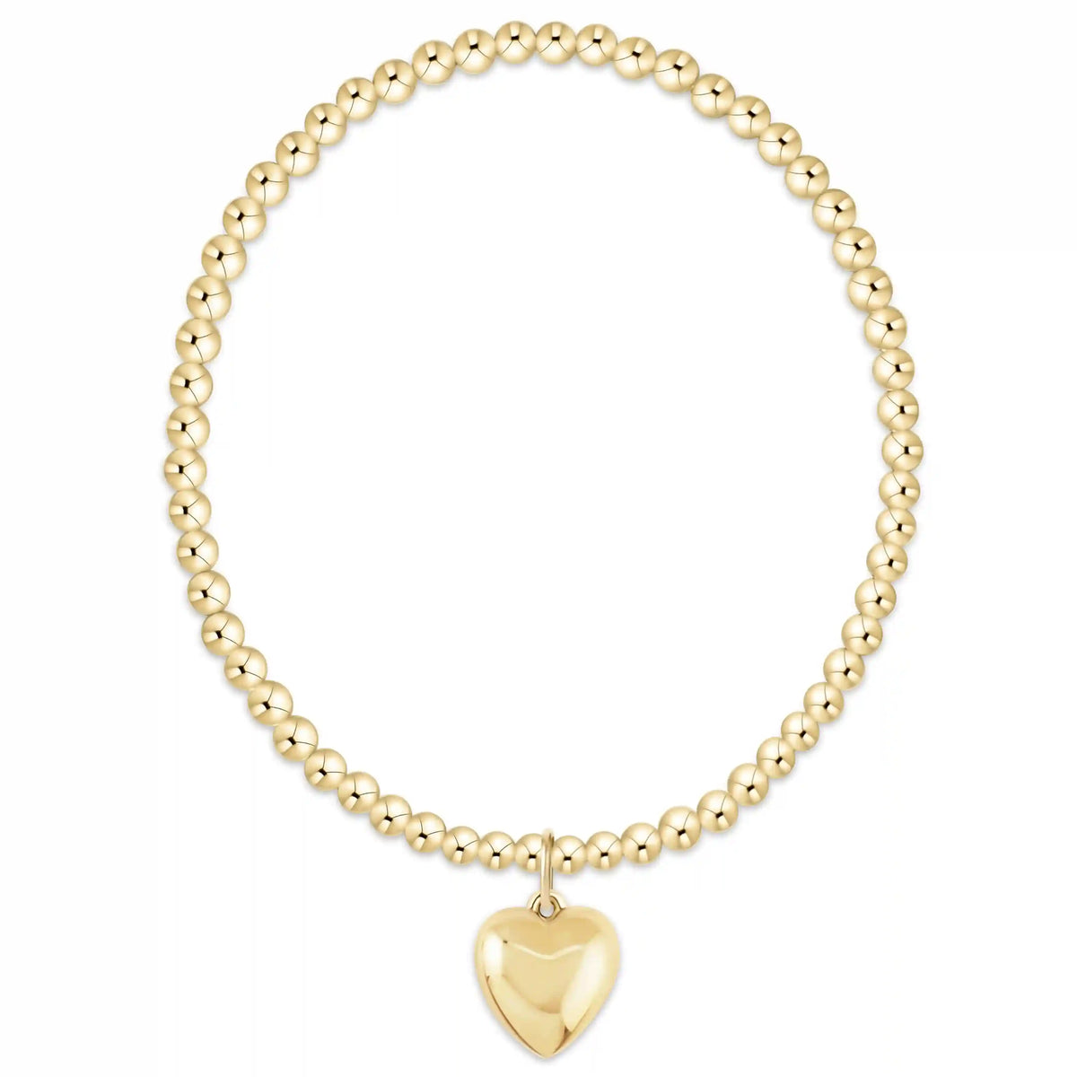 Classic Gold 3mm Bracelet - Love Plush Gold Charm