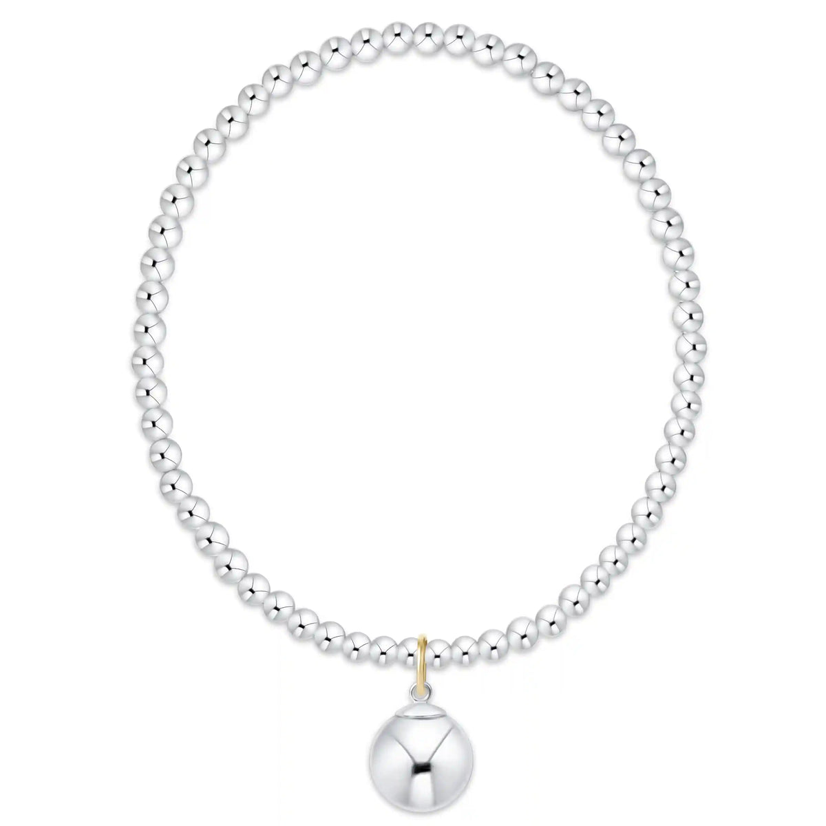 Classic Sterling 3mm Bracelet - Classic Sterling 10mm Charm