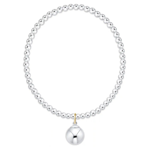 Classic Sterling 3mm Bracelet - Classic Sterling 10mm Charm