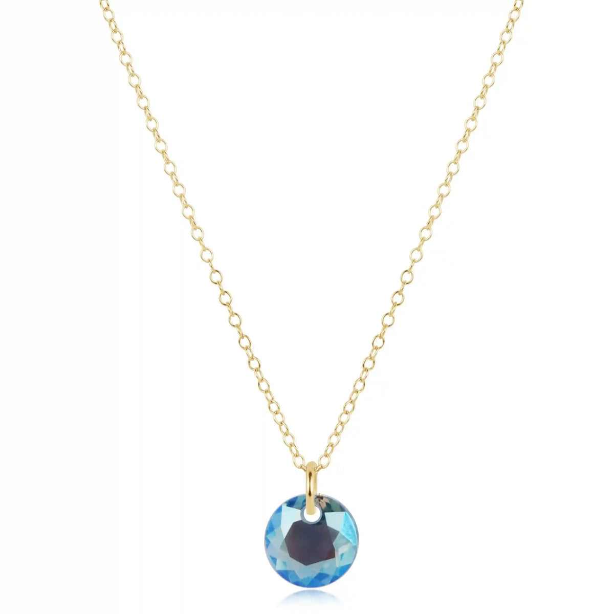 16" Necklace Gold - Reflection Small Charm - 03