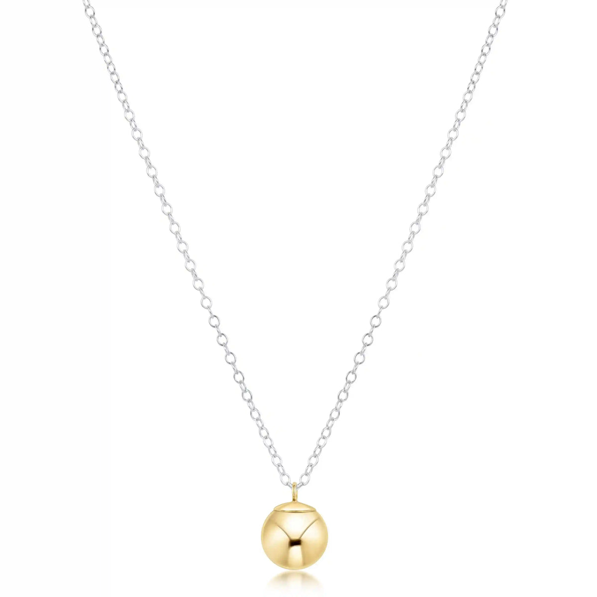 16" Necklace Mixed Metal - Classic Gold 8mm Charm