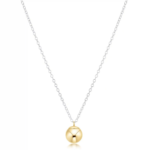 16" Necklace Mixed Metal - Classic Gold 8mm Charm