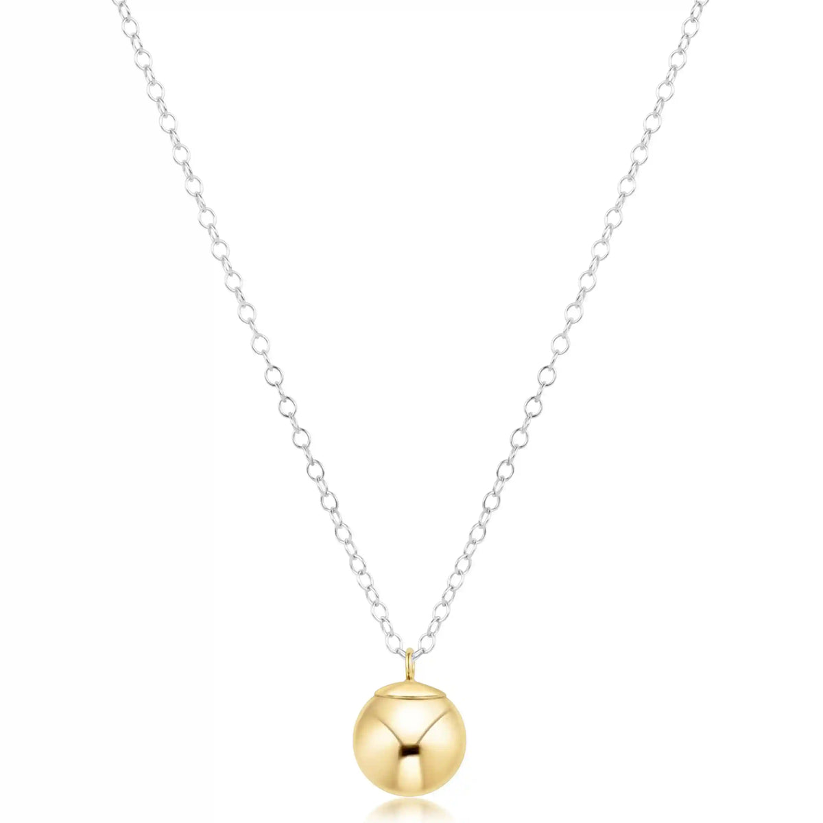 16" Necklace Mixed Metal - Classic Gold 10mm Charm