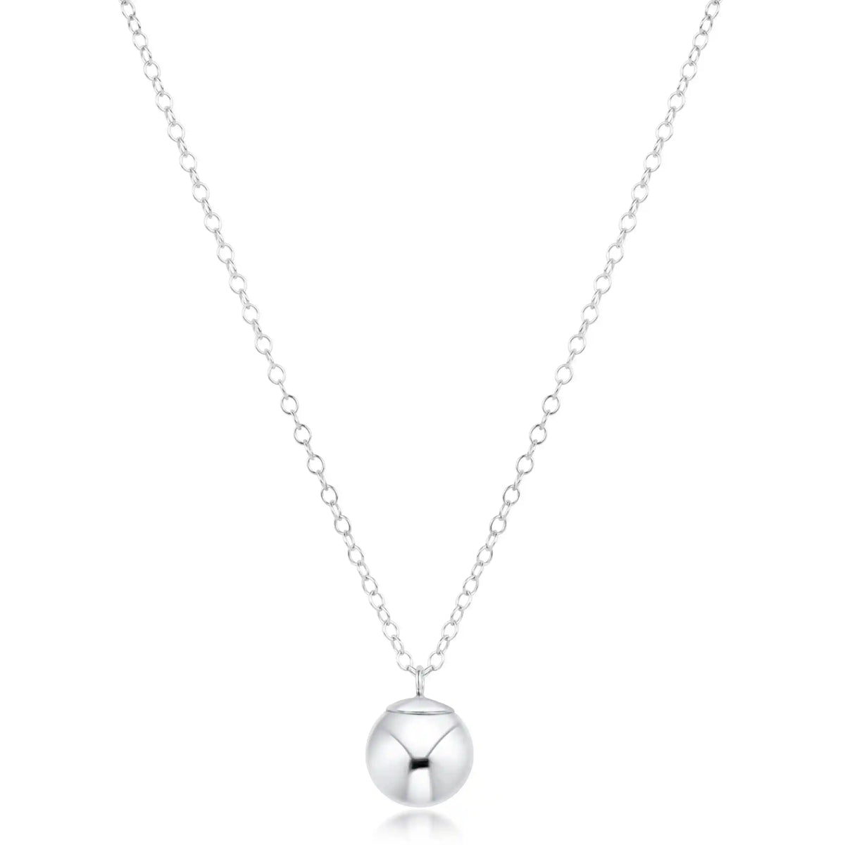 16" Necklace Sterling - Classic Sterling 10mm Charm