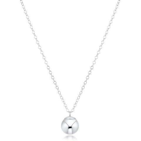 16" Necklace Sterling - Classic Sterling 10mm Charm