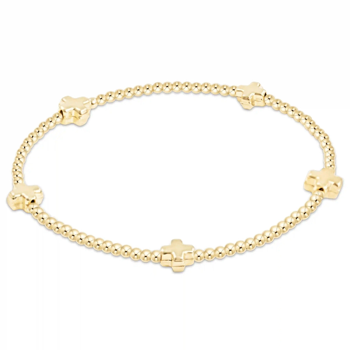 Signature Cross Small 2mm Gold Bracelet - Gold