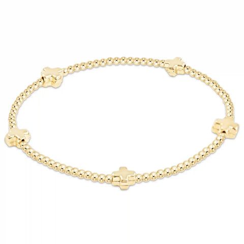 Signature Cross Small 2mm Gold Bracelet - Gold