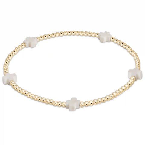 Signature Cross Small 2mm Gold Bracelet