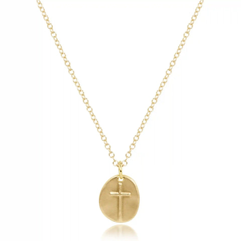 16" Necklace Gold - Inspire Small Gold Disc