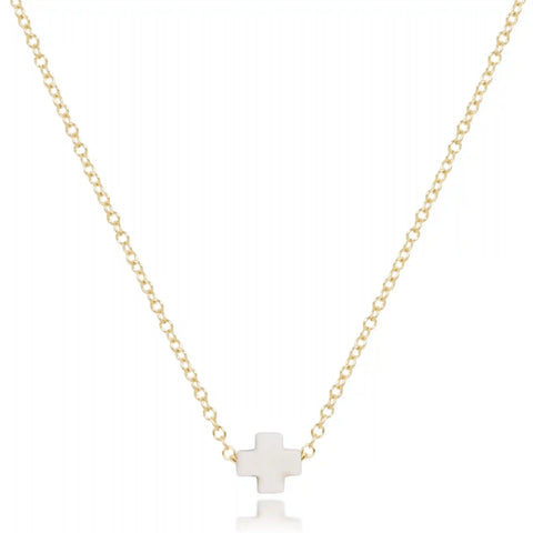 16" Necklace Gold - Signature Cross Small