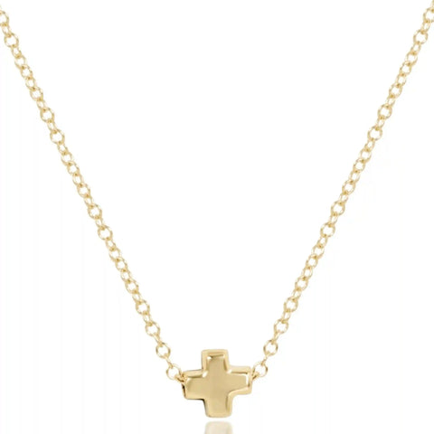 16" Necklace Gold - Signature Cross Small Gold
