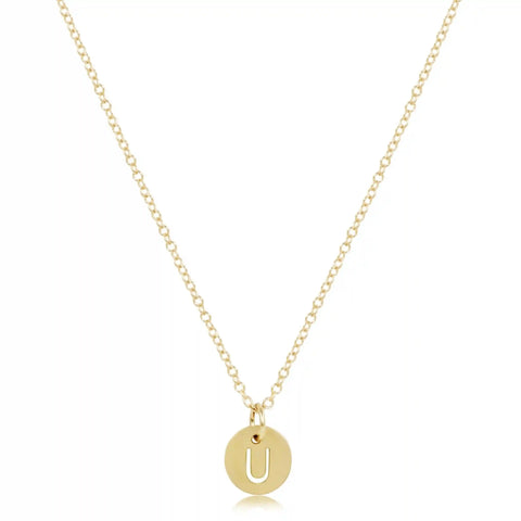16" Necklace Gold - Respect Small Gold Disc