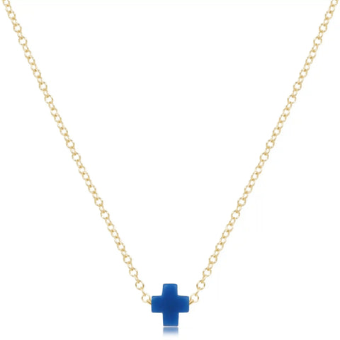 16" Necklace Gold - Signature Cross Small