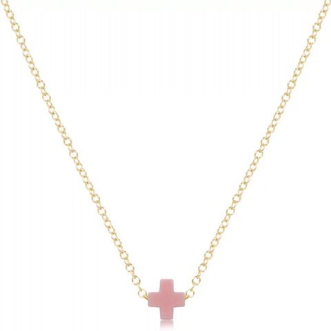 16" Necklace Gold - Signature Cross Small