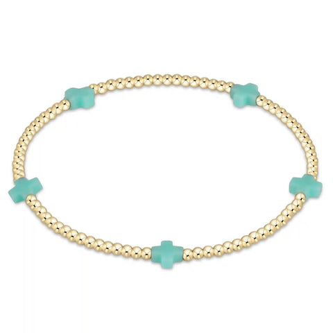 Signature Cross Small 2mm Gold Bracelet