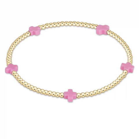 Signature Cross Small 2mm Gold Bracelet