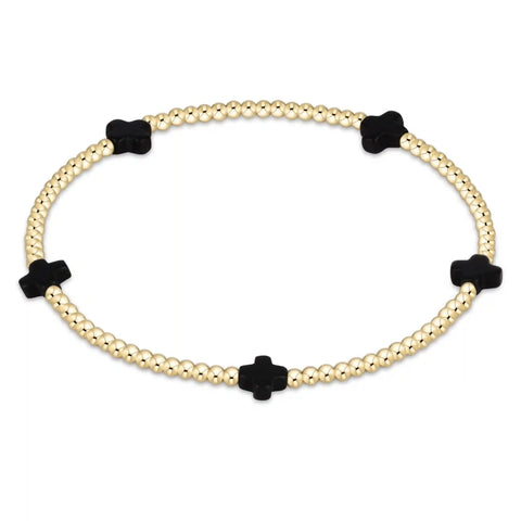 Signature Cross Small 2mm Gold Bracelet