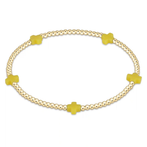 Signature Cross Small 2mm Gold Bracelet