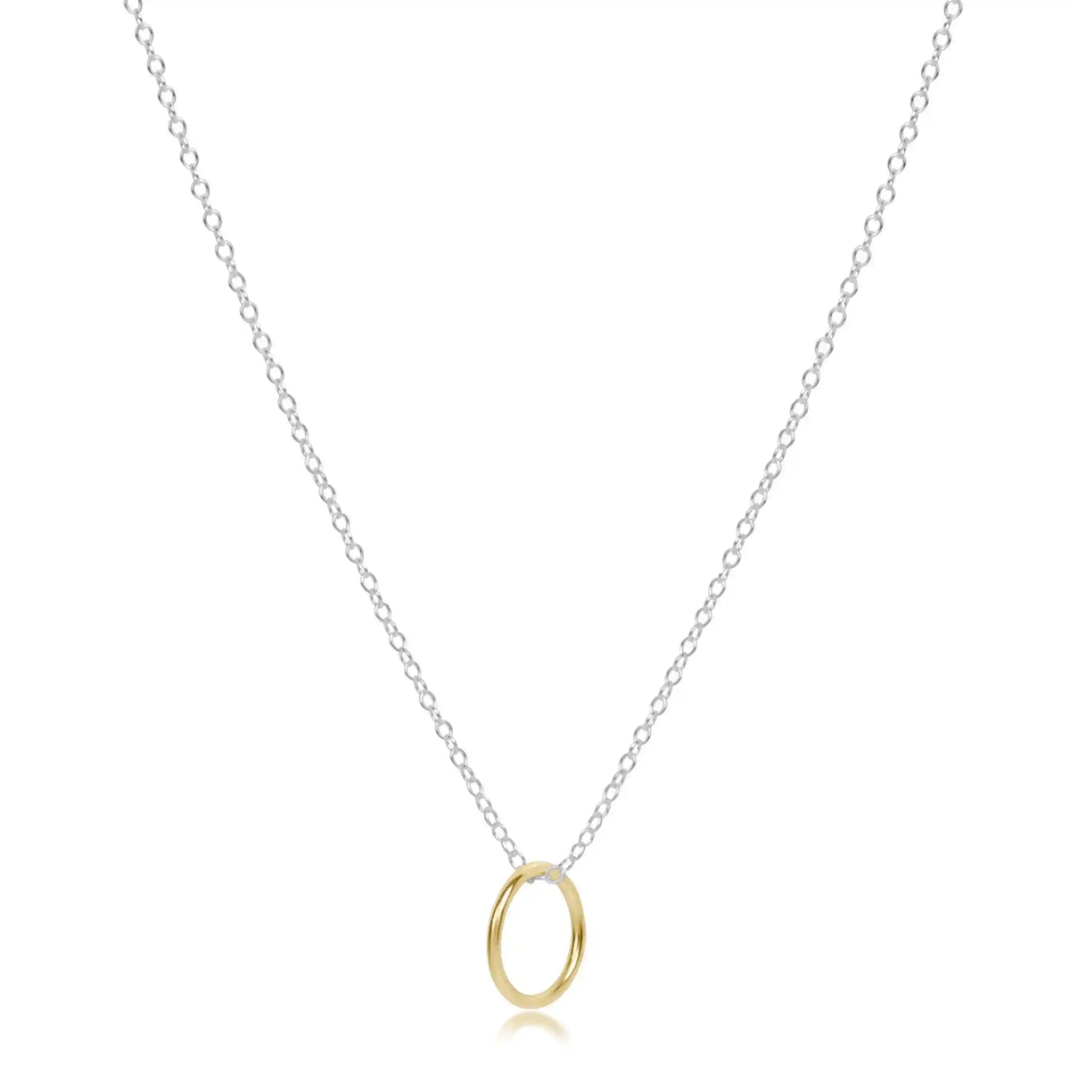 16" Necklace Mixed Metal - Halo Gold Charm
