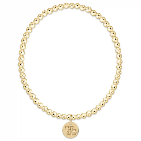 eCOLLEGIATE Classic Gold 3mm Bracelet - Kentucky Disc