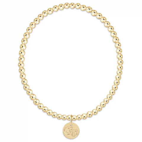 eCOLLEGIATE Classic Gold 3mm Bracelet - GA Tech Disc