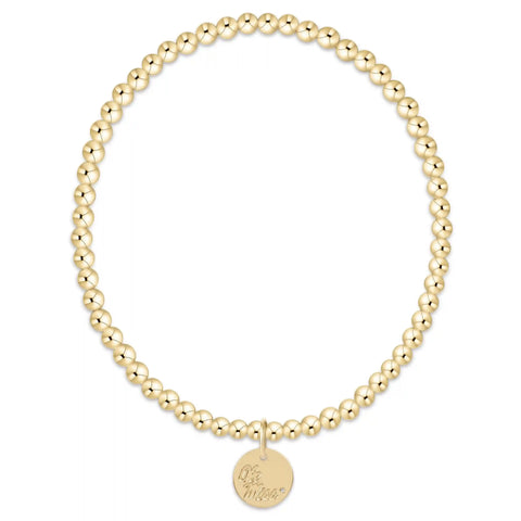 eCOLLEGIATE Classic Gold 3mm Bracelet - Ole Miss Disc