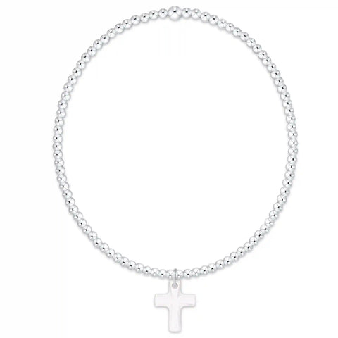 Classic Sterling 2mm Bracelet - Blessed Crystal Charm