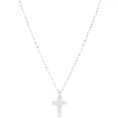 16" Necklace Sterling - Blessed Crystal Charm