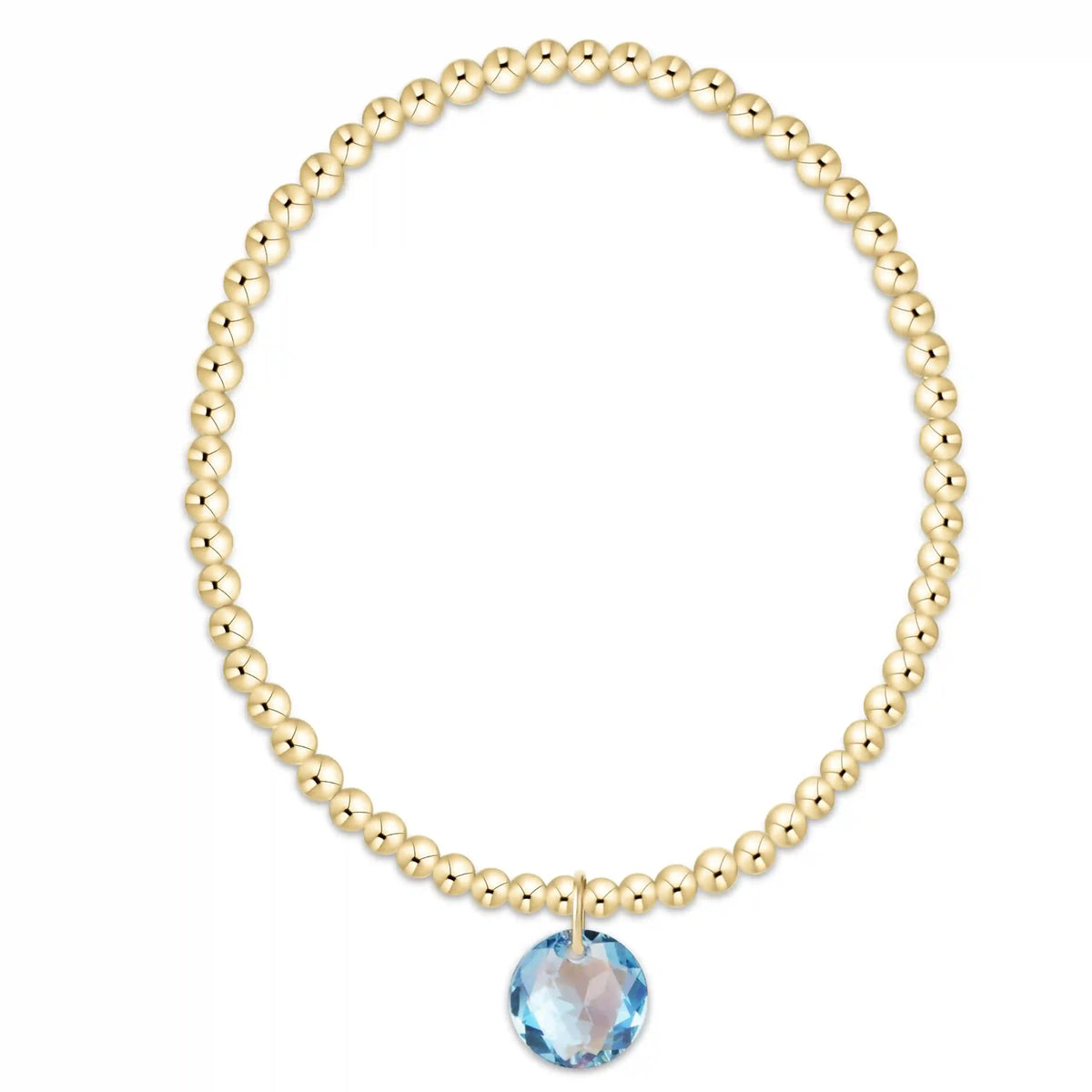 Classic Gold 3mm Bracelet - Reflection Charm - 03