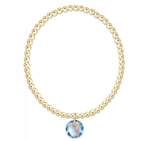 Classic Gold 3mm Bracelet - Reflection Charm - 03