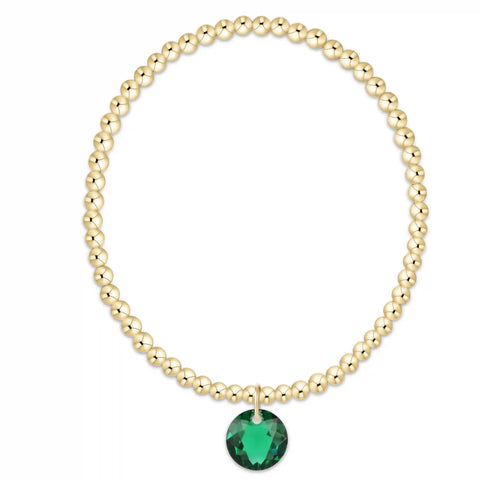 Classic Gold 3mm Bracelet - Reflection Charm - 05
