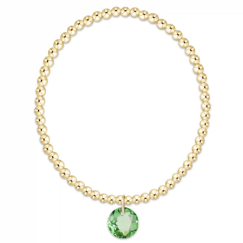 Classic Gold 3mm Bracelet - Reflection Charm - 08