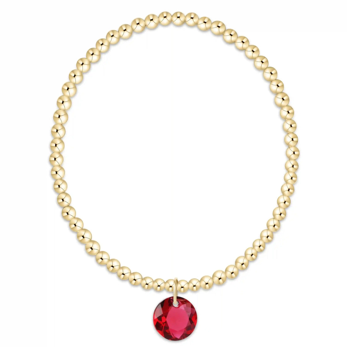 Classic Gold 3mm Bracelet - Reflection Charm - 07