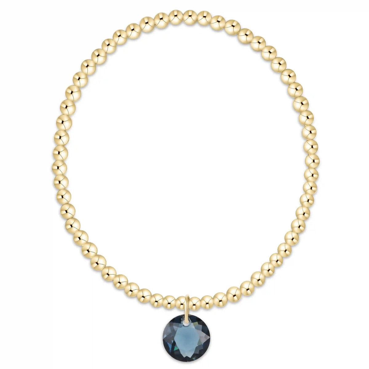 Classic Gold 3mm Bracelet - Reflection Charm - 09