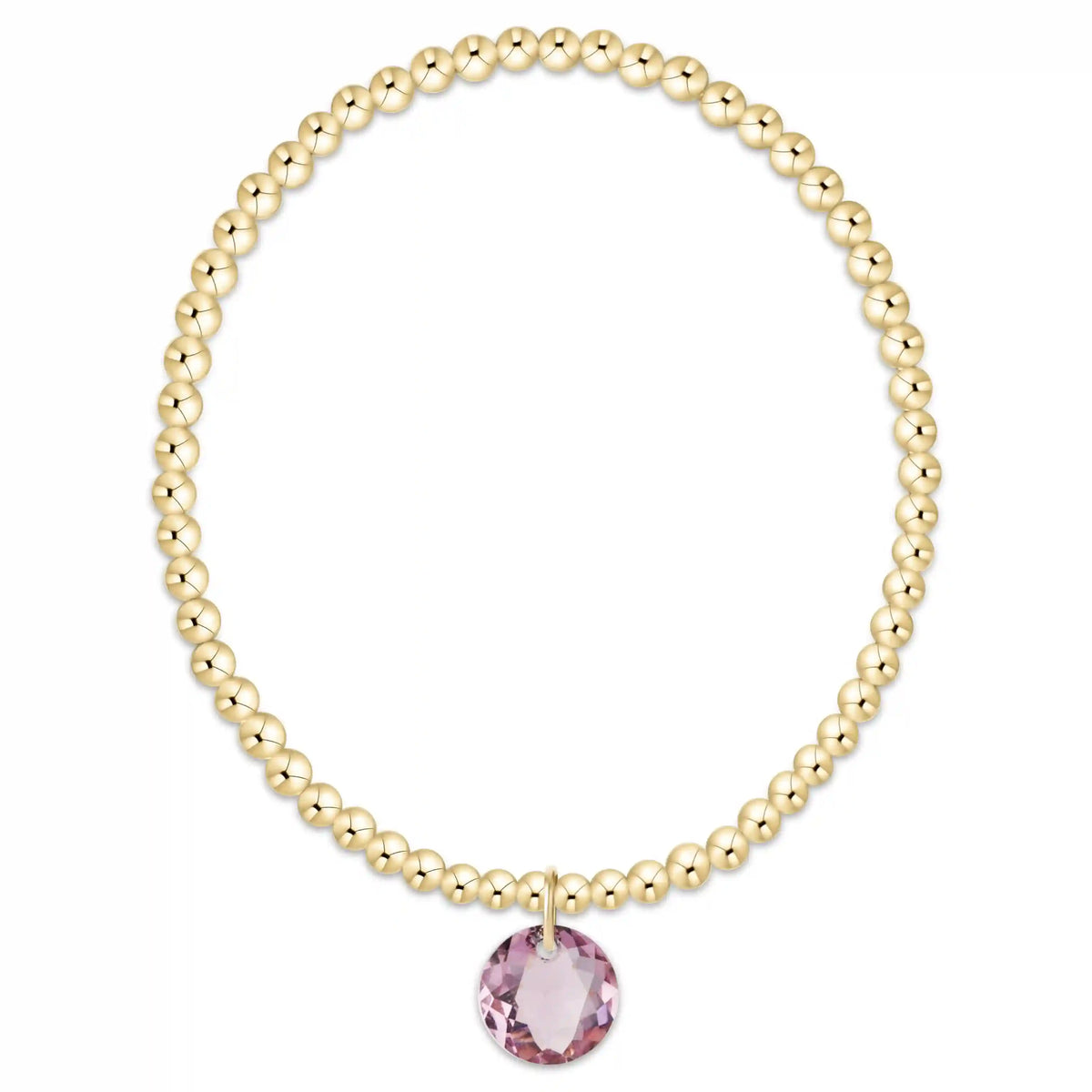 Classic Gold 3mm Bracelet - Reflection Charm - 02