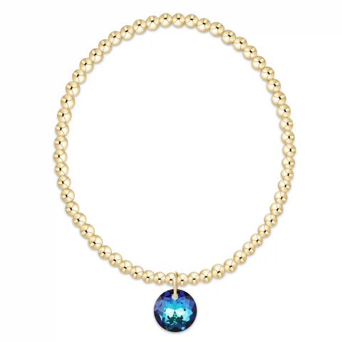 Classic Gold 3mm Bracelet - Reflection Charm - 12