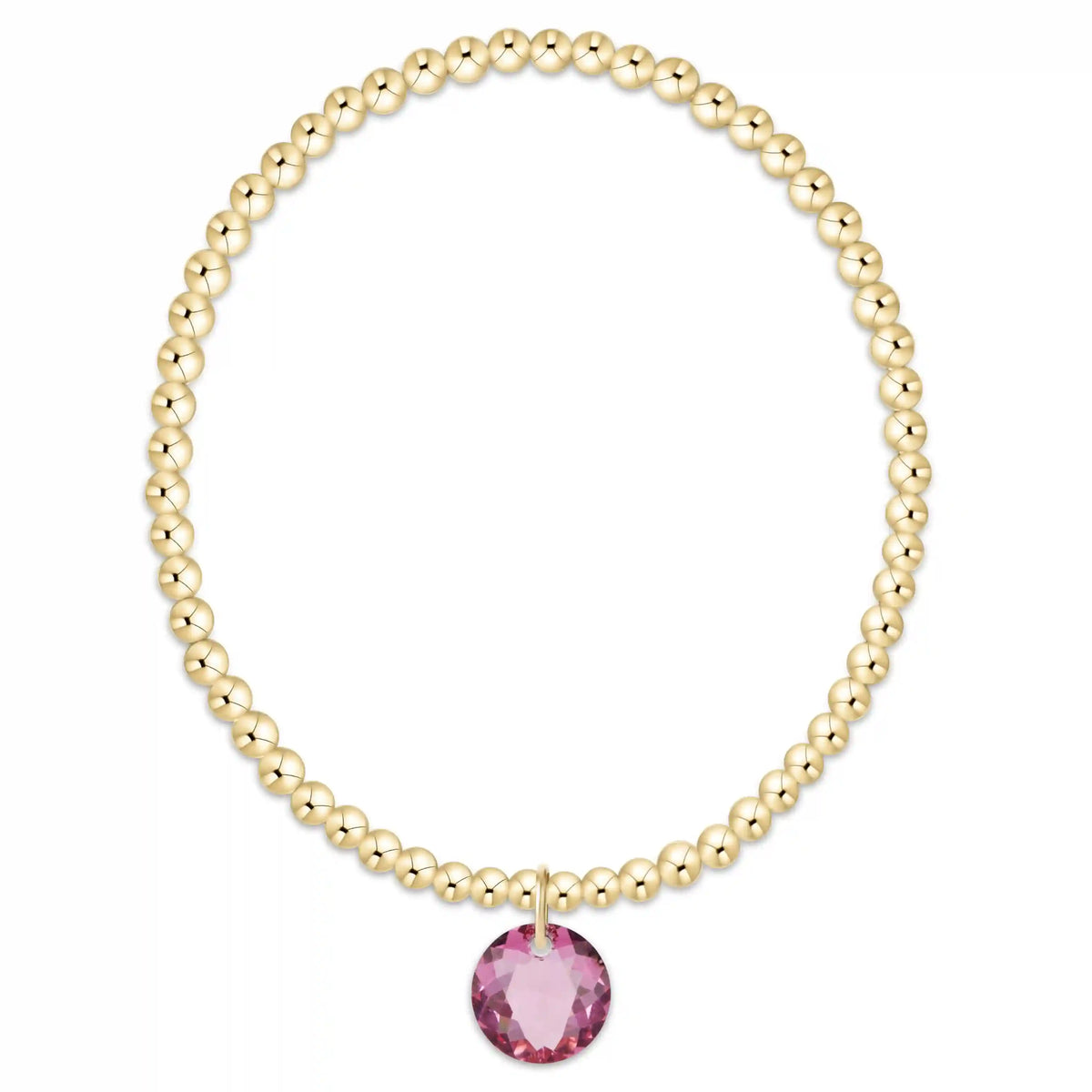 Classic Gold 3mm Bracelet - Reflection Charm - 10
