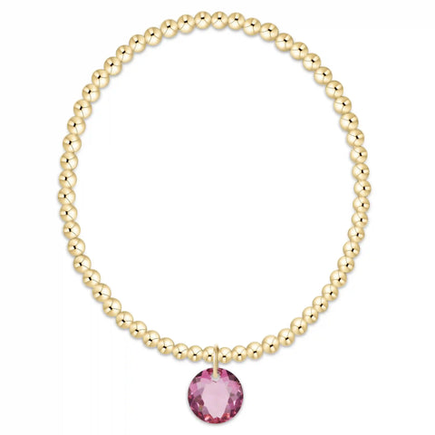 Classic Gold 3mm Bracelet - Reflection Charm - 10