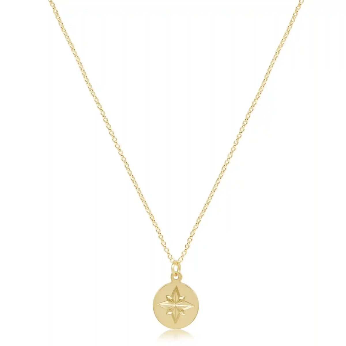 16" Necklace Gold - Direction Gold Disc