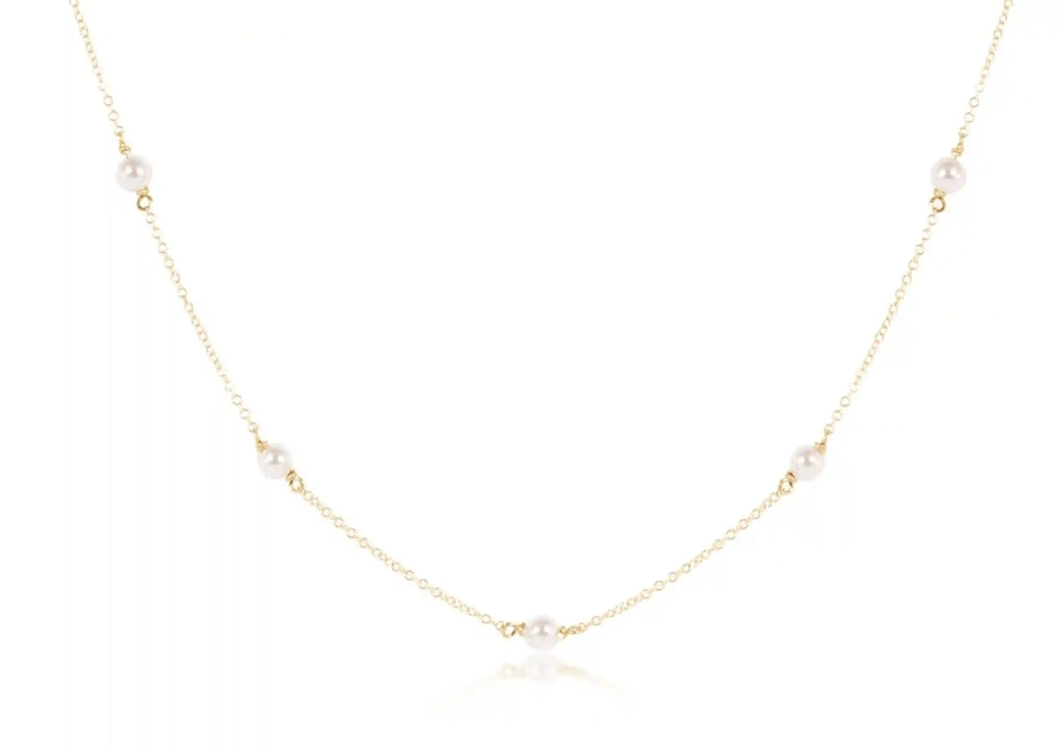 Choker Simplicity Chain Gold - Pearl 4mm