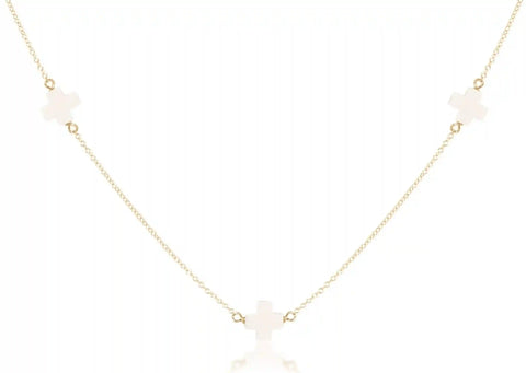 Choker Simplicity Chain Gold - Signature Cross Off-White