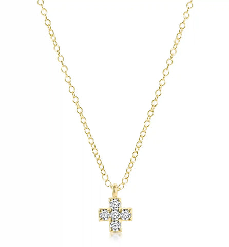 14kt Gold and Diamond Signature Cross Necklace