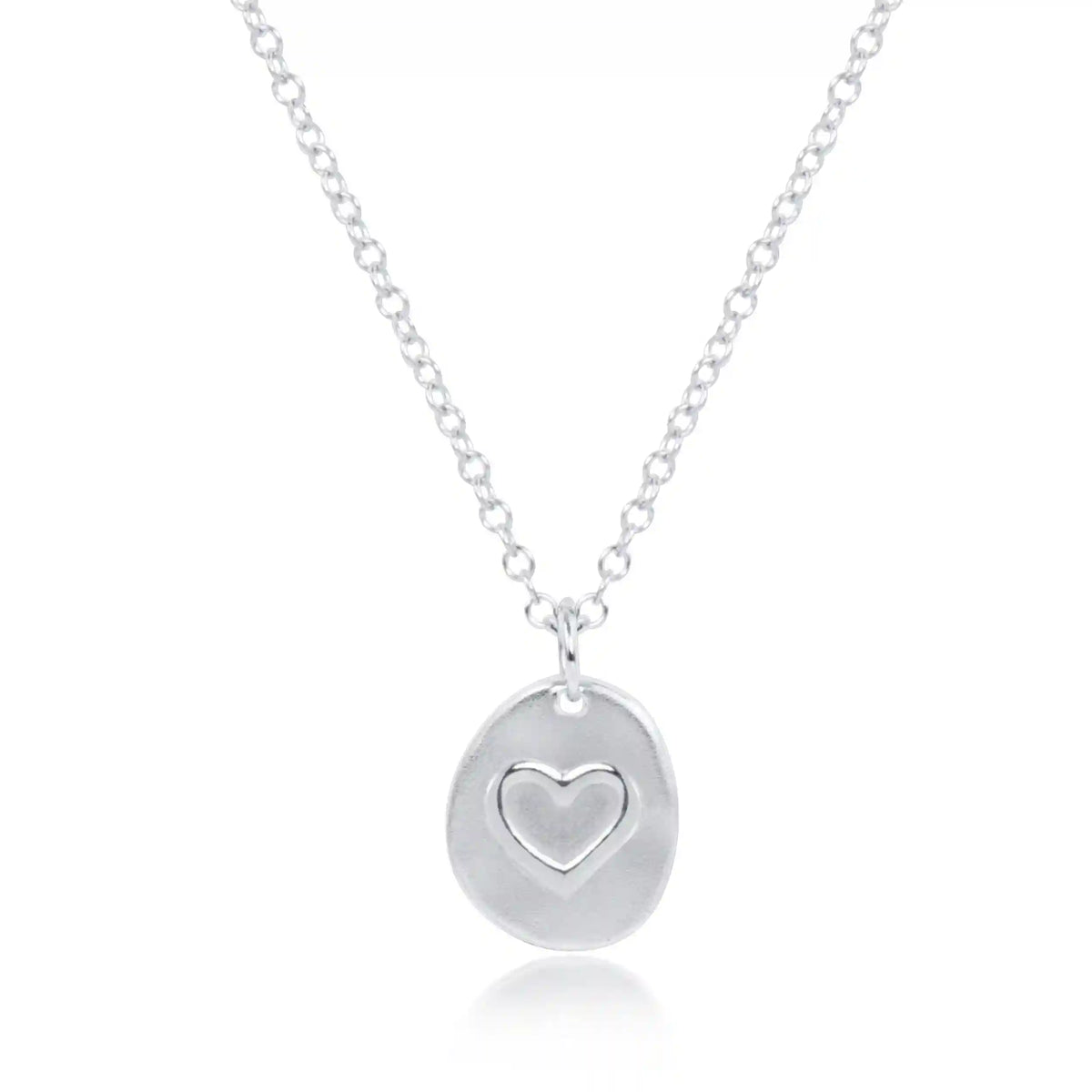 16" Necklace Sterling - Inspire Love Small Sterling Disc