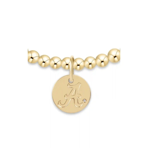 eCOLLEGIATE Classic Gold 3mm Bracelet - Alabama Disc