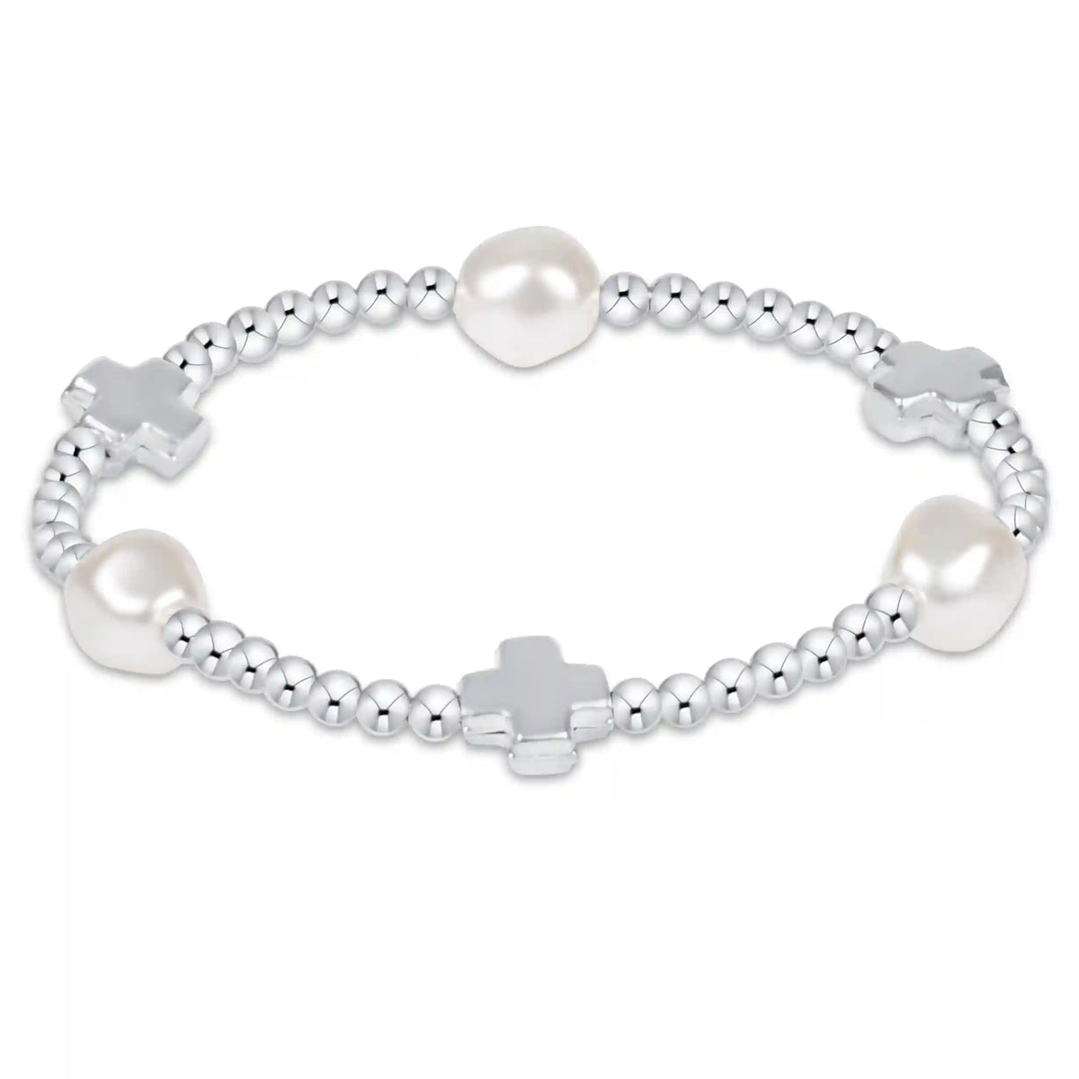 Signature Cross Sterling & Admire Pearl 3mm Sterling Bracelet