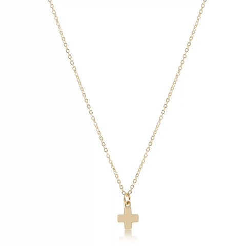 egirl 14" Necklace Gold - Signature Cross Small Gold Charm