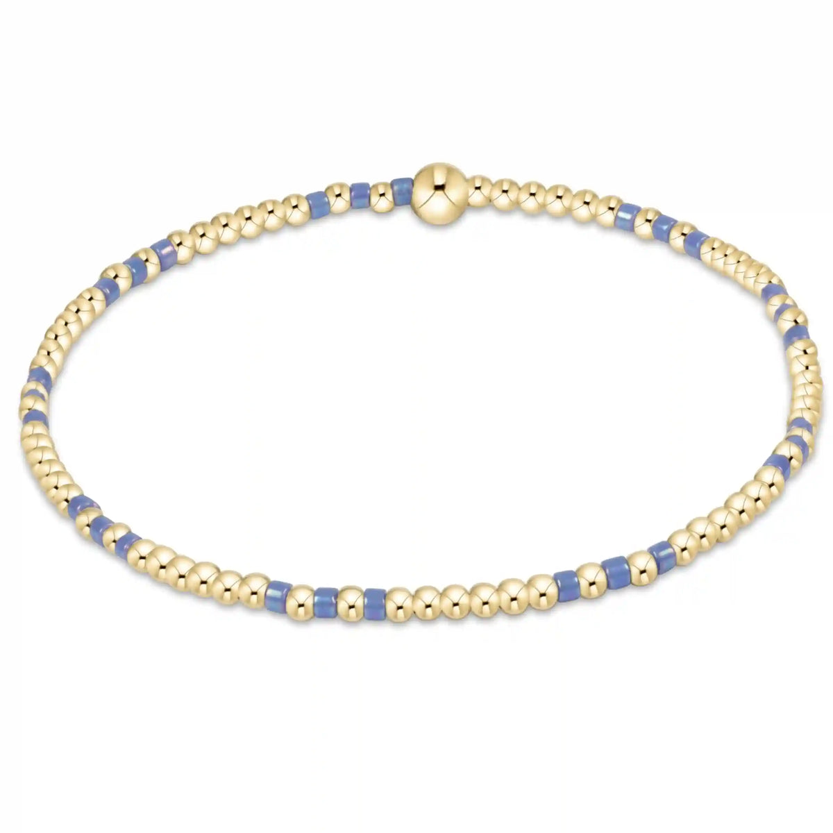 Hope Joy Pattern 2mm Bead Bracelet - Bright Blue