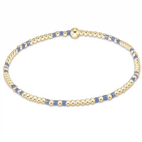 Hope Joy Pattern 2mm Bead Bracelet - Bright Blue